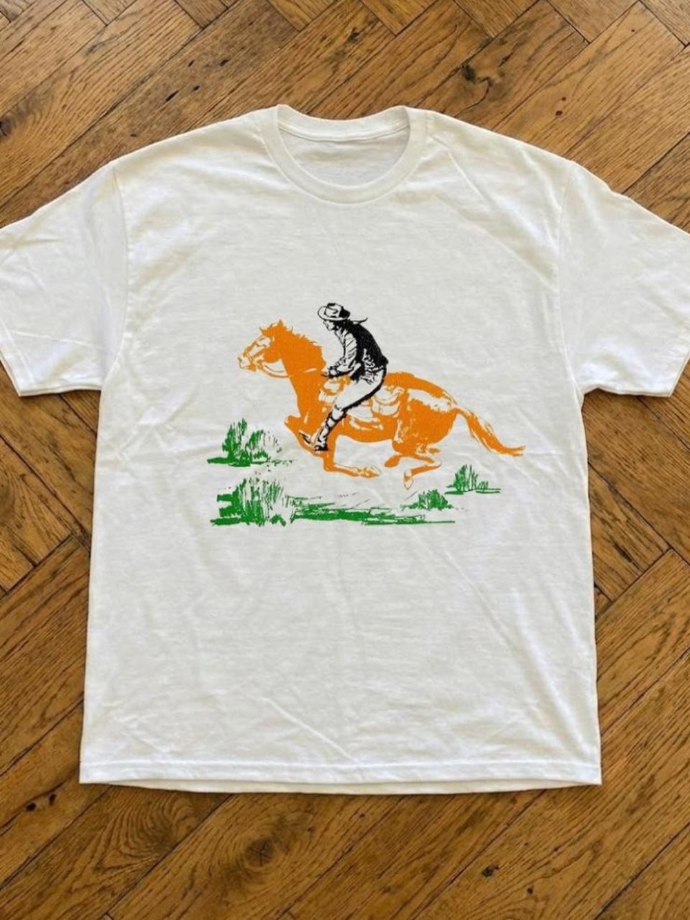 Gildan White Heavy Cotton Crew Tee with Ribbed Neck